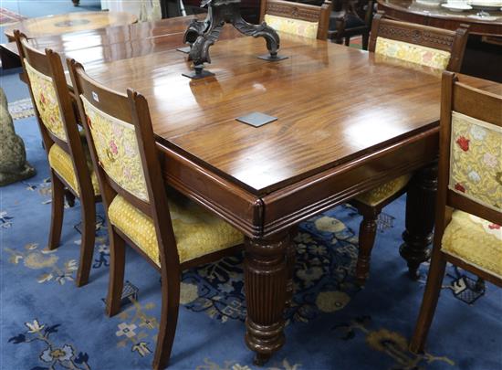 A Victorian mahogany extending dining table, W.122cm